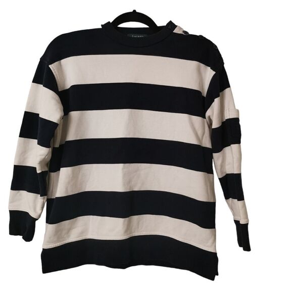 Vintage Ralph Lauren Unisex Navy Blue and White Sweater - Picture 1 of 6